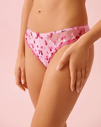 Embroidered Mesh Bikini Panty