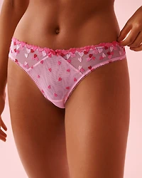 Culotte brésilienne en résille brodée