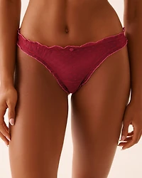 Heart Mesh Bloomer Thong Panty
