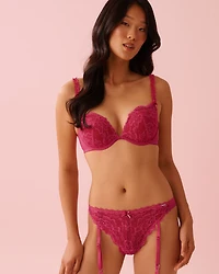 Lace Garter High Leg Thong Panty