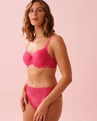 Culotte cheeky taille haute en dentelle