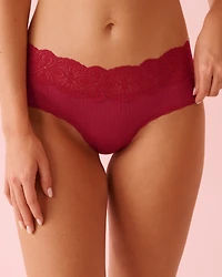 Lace Trim Ribbed Hiphugger Panty