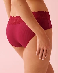 Lace Trim Ribbed Hiphugger Panty