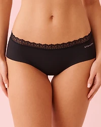 Microfiber and Lace Trim Hiphugger Panty