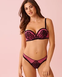 Mesh and Lace Thong Panty