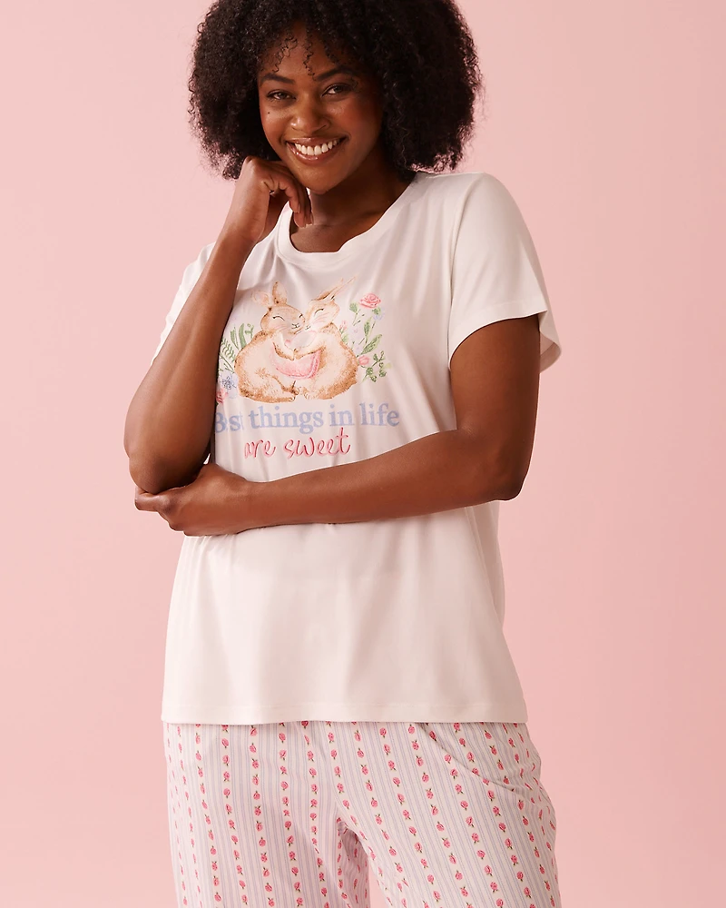 T-shirt ultra doux imprimé lapin