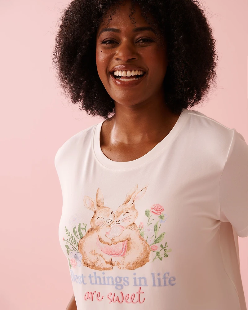T-shirt ultra doux imprimé lapin