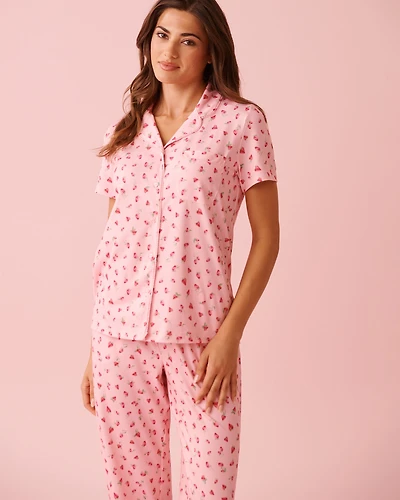 Spa Time Teddy Print Super Soft Button-down Shirt