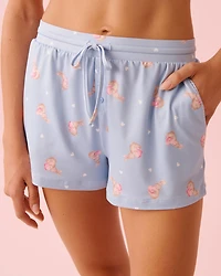 Short de pyjama ultra doux imprimé rose