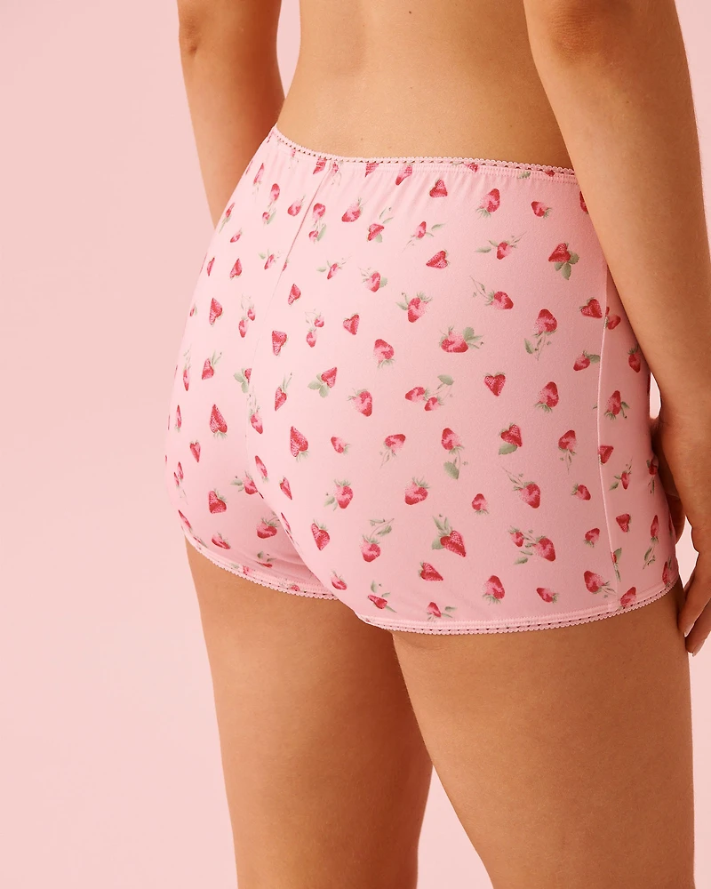 Rose Print Super Soft Biker Style Pajama Shorts