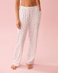 Blue Rose Print Super Soft Pajama Pants
