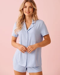 Embossed Heart Print Super Soft PJ Set