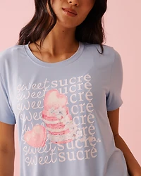 Heart Macaron Print Super Soft Sleepshirt
