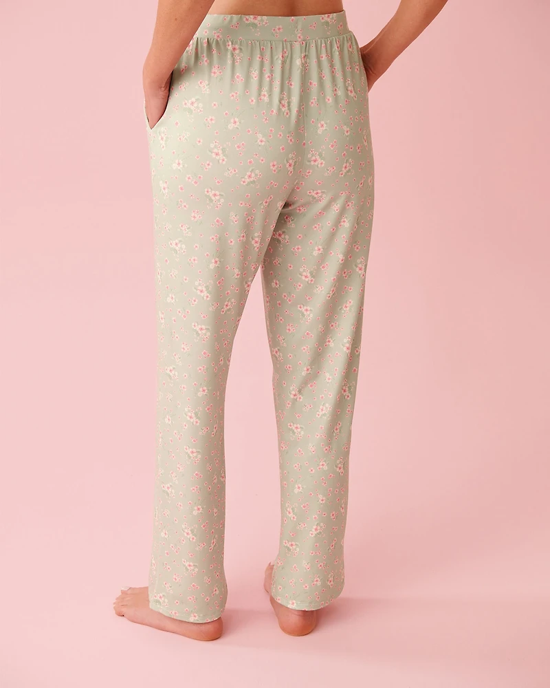 Blue Rose Print Super Soft Pajama Pants