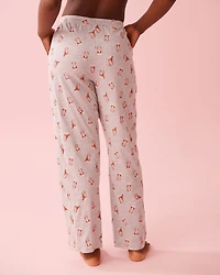 Dog Print Cotton Pajama Pants