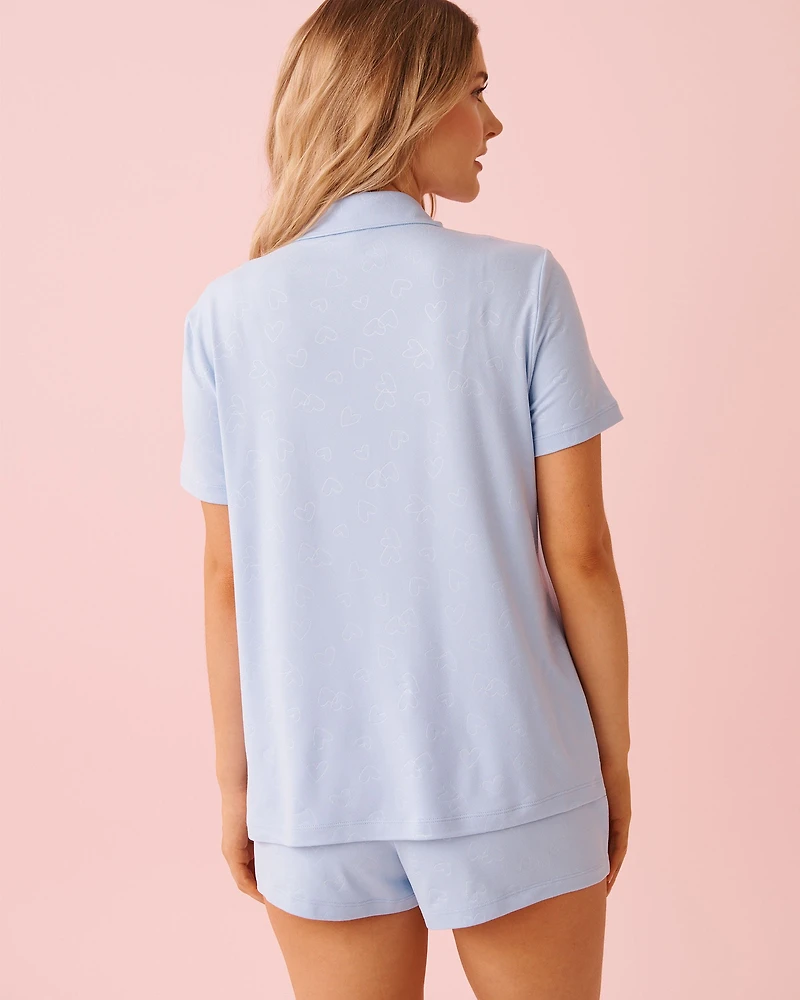 Ensemble pyjama ultra doux imprimé cœur en relief