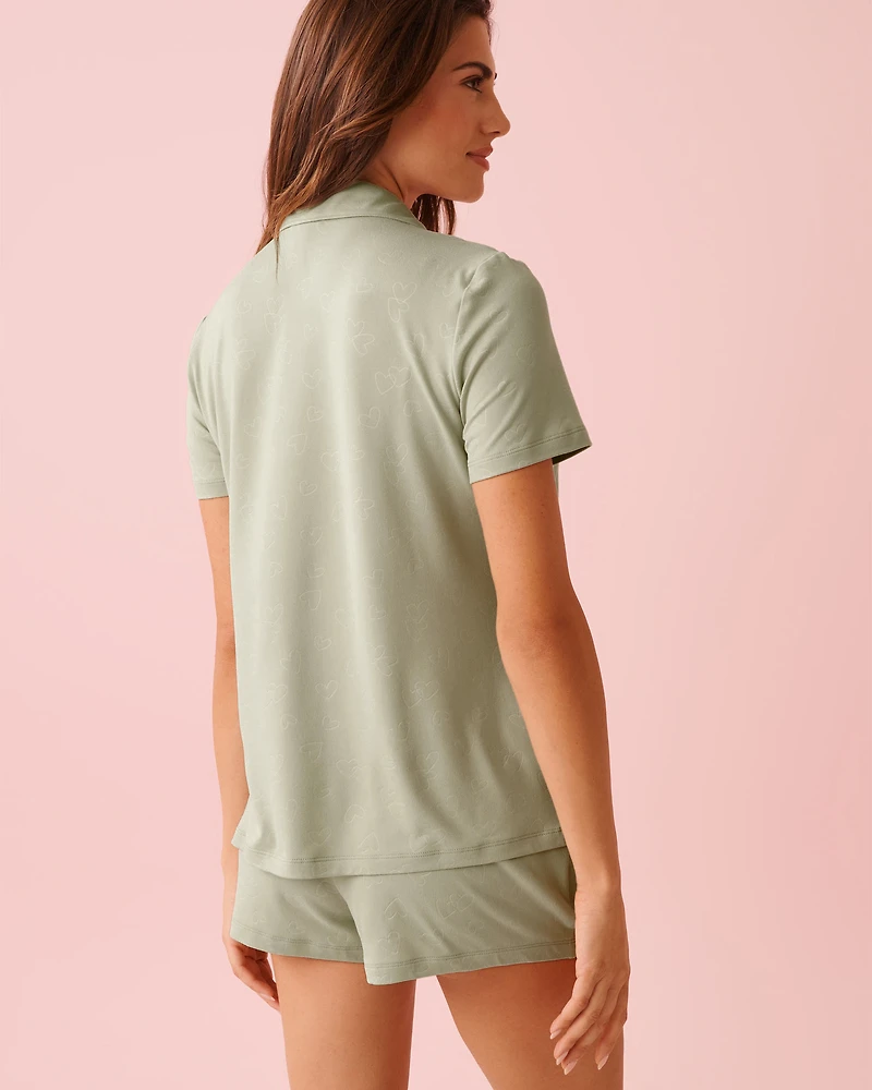 Ensemble pyjama ultra doux imprimé cœur en relief