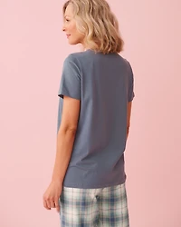 T-shirt col rond en coton imprimé chiens et cupcakes