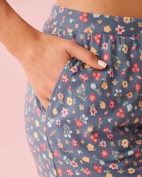 Capri ajusté en coton imprimé chiens