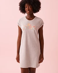 Chemise de nuit manches courtes imprimé fleurs
