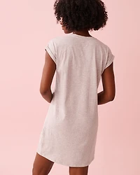 Chemise de nuit manches courtes imprimé fleurs