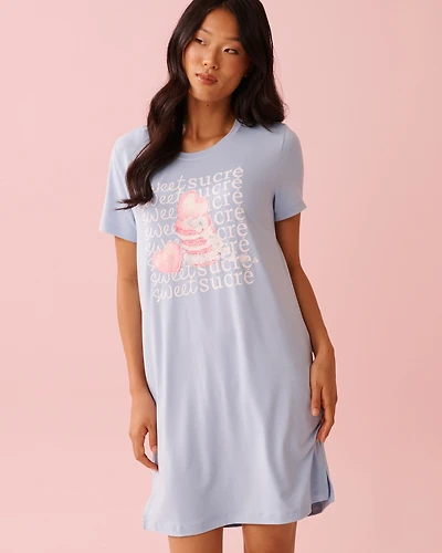 Heart Macaron Print Super Soft Sleepshirt