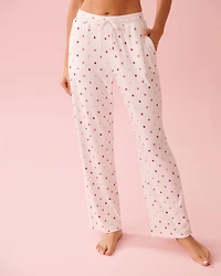 Pantalon de pyjama en pointelle imprimé cœurs