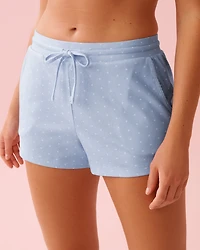 Heart Print Pointelle Pajama Shorts