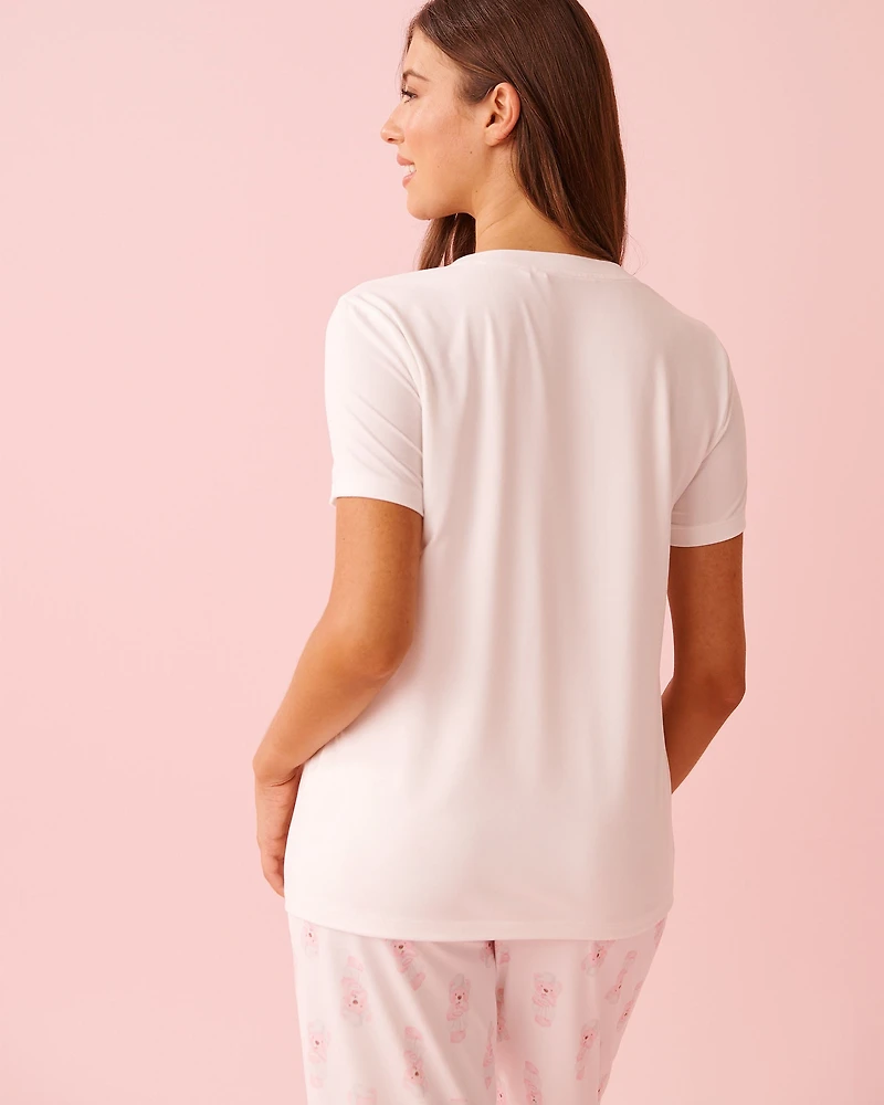 Spa Time Teddy Print Super Soft Short Sleeve T-shirt