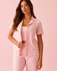 Camisole courte à bretelles larges et soutien intégré en coton