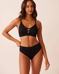 Haut de bikini triangle long côtelé SOLID