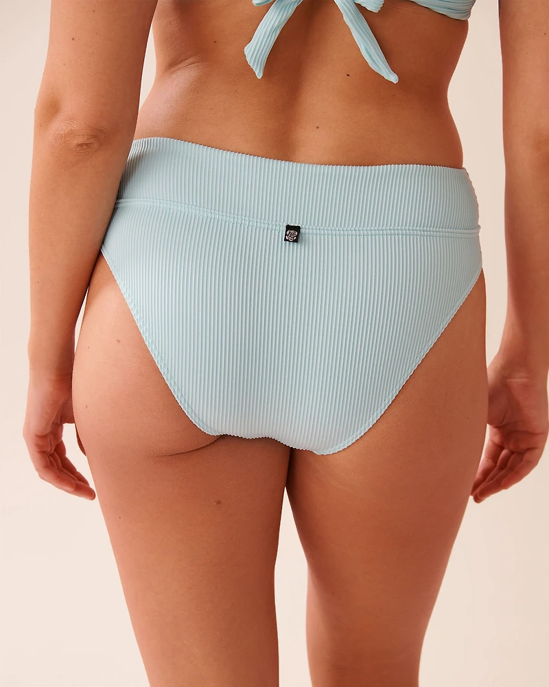 Bas de bikini brésilien taille mi-haute côtelé SOLID