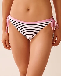 Bas de bikini brésilien noué aux hanches RIVIERA STRIPE
