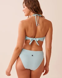 CARIBBEAN SEA Ribbed Bandeau Bikini Top