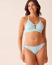 SOLID Ribbed Longline Triangle Bikini Top