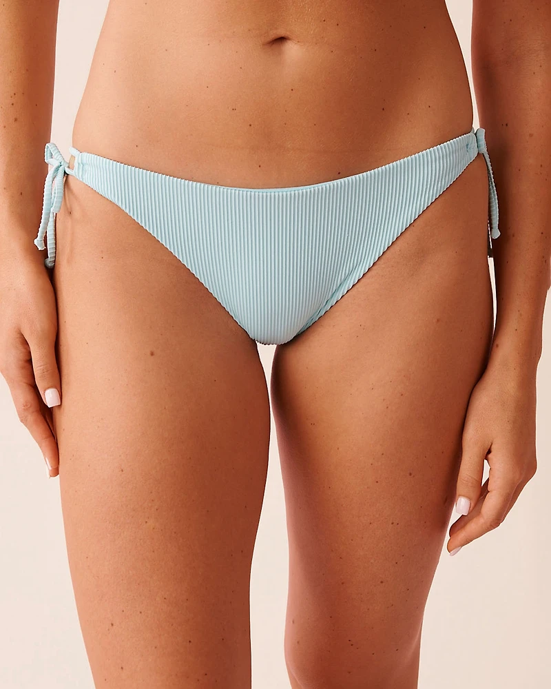 CARIBBEAN SEA Ribbed Side Tie Bikini Bottom