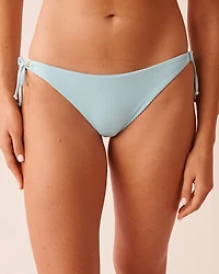 CARIBBEAN SEA Ribbed Side Tie Bikini Bottom