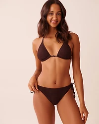 SMOCKED Side Tie Brazilian Bikini Bottom