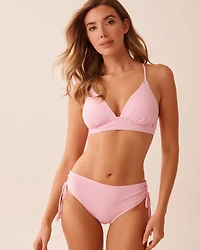 COTTON CANDY STRIPE Side Tie Mid Waist Bikini Bottom
