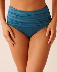 BLACK Draped High Waist Bikini Bottom