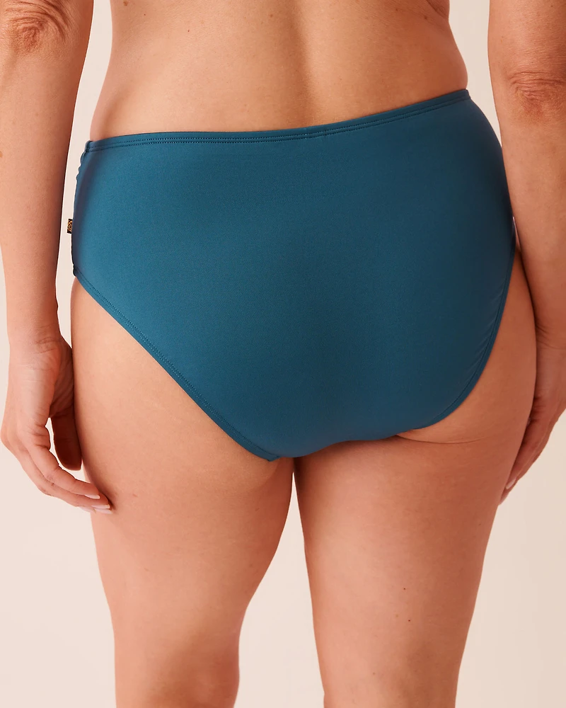 KHAKI GREY Draped Mid Waist Bikini Bottom