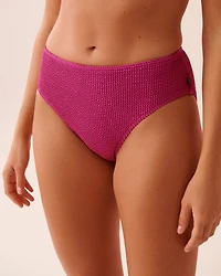 Bas de bikini taille mi-haute smocké TERRACOTTA