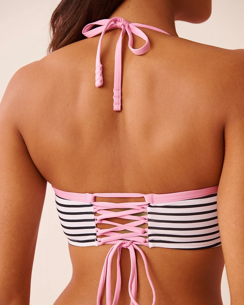 RIVIERA STRIPE Bandeau Bikini Top