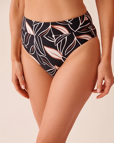 TROPICAL OUTLINE High Waist Brazilian Bikini Bottom