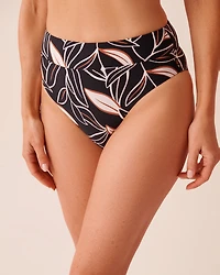 TROPICAL OUTLINE High Waist Brazilian Bikini Bottom