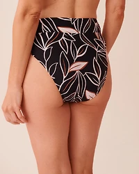 TROPICAL OUTLINE High Waist Brazilian Bikini Bottom