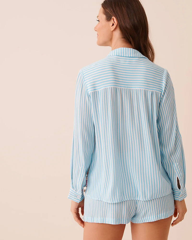 Printed Stripe Button-down Shirt