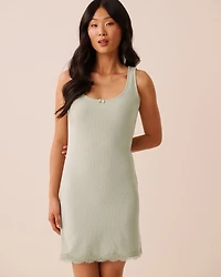Ribbed Modal and Lace Trim Nightie