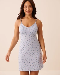 Nuisette en jersey doux imprimé poules