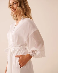 Kimono en satin et chiffon